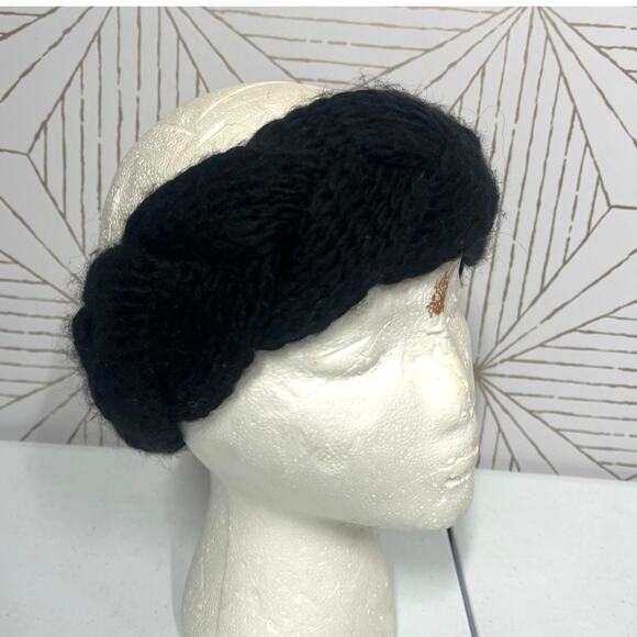 Nardi Tagliaferri Blk Head Wrap Headband Alpaca Virgin Wool Ear Warmer Italy $65 - Picture 1 of 7